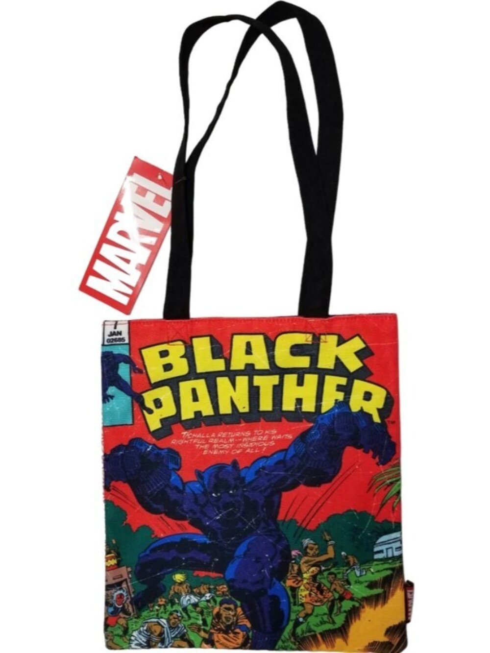 Marvel Black Panther Retro Comic Cover Tote Bag NWT Issue 7 T'Challa Canvas